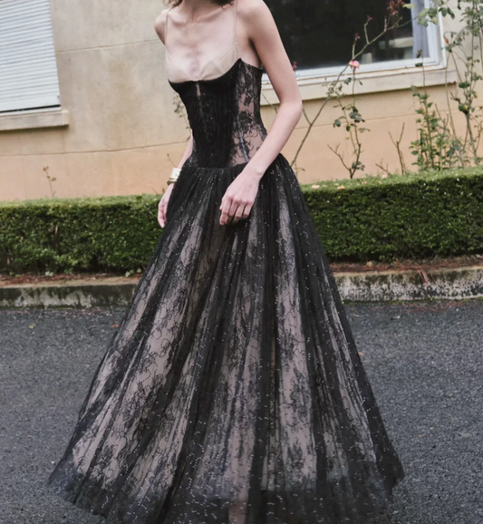 Robe de bal de princesse bustier à volants en satin long, robe de soirée C8117