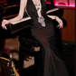 Glam Halter Neck Black Prom Dress Beading Mermaid Evening Dress C9453