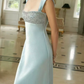 Charming Spaghetti Strap Prom Dress Beading Satin Sheath Evening Dress C9457