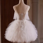 Modest Ball Gown Off The Shoulder White Tulle Birthday Outfits Homecoming Dress C945