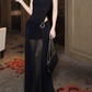 Attractive One Shoulder Prom Dress Black Cutout Mermaid Evening Dress C9460