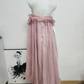 Playful Off-Shoulder Ruffles Prom Dress Lace Satin A-Line Evening Dress C9461