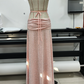 Glittering Halter Neck Slit Prom Dress Sequins Draped A-Line Evening Dress C9462