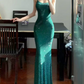 Gorgeous Spaghetti Strap Prom Dress Sequins Mermaid Evening Dress C9464