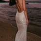 Gorgeous Spaghetti Strap Prom Dress Sequins Mermaid Evening Dress C9464
