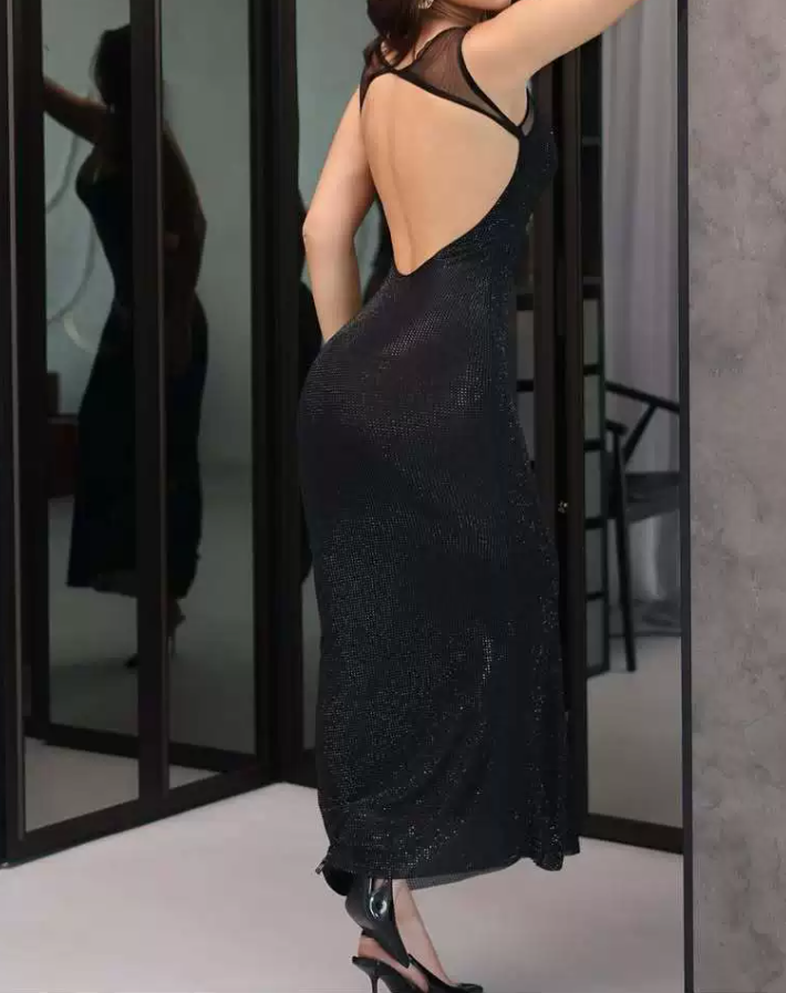 Gorgeous Spaghetti Strap Prom Dress Sequins Mermaid Evening Dress C9464