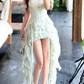 Cute Halter Neck Homecoming Dress Ruffles Tiered A-Line Party Dress C9469