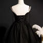 Modest Ball Gown Spaghetti Straps Black Tulle Birthday Outfits Homecoming Dress C946
