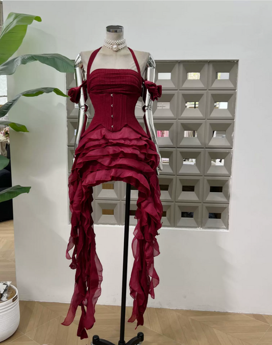 Mini robe de soirée en satin, sans bretelles, sans manches, ligne a, simple, C899