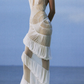 Graceful Halter Neck White Prom Dress Tiered Mermaid Evening Dress C9471