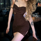 Sexy Spaghetti Straps Homecoming Dress Sequins Slit Sheath Party Dress C9472