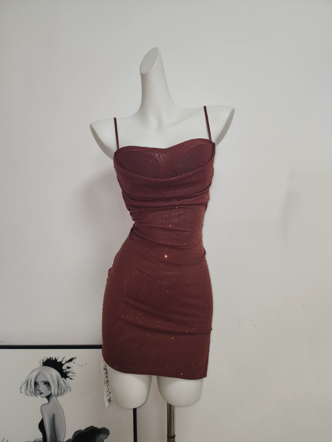 Sexy Spaghetti Straps Homecoming Dress Sequins Slit Sheath Party Dress C9472