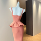 Vintage V Neck Homecoming Dress Ruffles Sheath Party Dress C9473