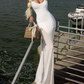 Charming Strapless Prom Dress With Scarf Sheath Evening Dress C9474
