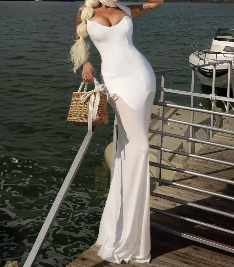 Charming Strapless Prom Dress With Scarf Sheath Evening Dress C9474