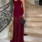 Charming Strapless Prom Dress With Scarf Sheath Evening Dress C9474