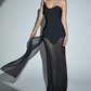 Charming Strapless Prom Dress With Scarf Sheath Evening Dress C9474