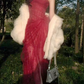 Playful One Shoulder Prom Dress Lace Tulle Sheath Evening Dress C9476