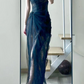 Playful One Shoulder Prom Dress Lace Tulle Sheath Evening Dress C9476