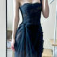 Playful One Shoulder Prom Dress Lace Tulle Sheath Evening Dress C9476
