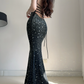 Classical Spaghetti Straps Prom Dress Crystals Mermaid Evening Dress C9477