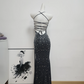 Classical Spaghetti Straps Prom Dress Crystals Mermaid Evening Dress C9477