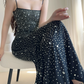 Classical Spaghetti Straps Prom Dress Crystals Mermaid Evening Dress C9477