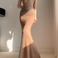 Attractive Strapless Prom Dress Crystals Mermaid Evening Dress C9478