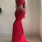 Attractive Strapless Prom Dress Crystals Mermaid Evening Dress C9478