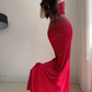 Attractive Strapless Prom Dress Crystals Mermaid Evening Dress C9478