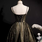 Modest Ball Gown Spaghetti Straps Black Tulle Birthday Outfit Homecoming Dress C947