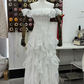 Elegant Off-Shoulder White Prom Dress Ruffles A-Line Evening Dress C9481