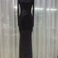Robe de bal de princesse bustier à volants en satin long, robe de soirée C8117