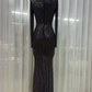 Robe de bal de princesse bustier à volants en satin long, robe de soirée C8117