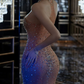 Sparkling Halter Neck Prom Dress Beading Sheath Evening Dress C9483