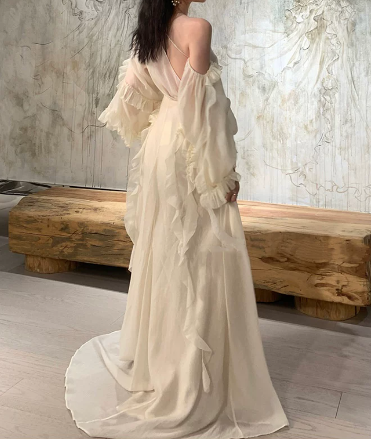 Robe de bal de princesse bustier à volants en satin long, robe de soirée C8117
