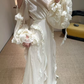 Robe de bal de princesse bustier à volants en satin long, robe de soirée C8117