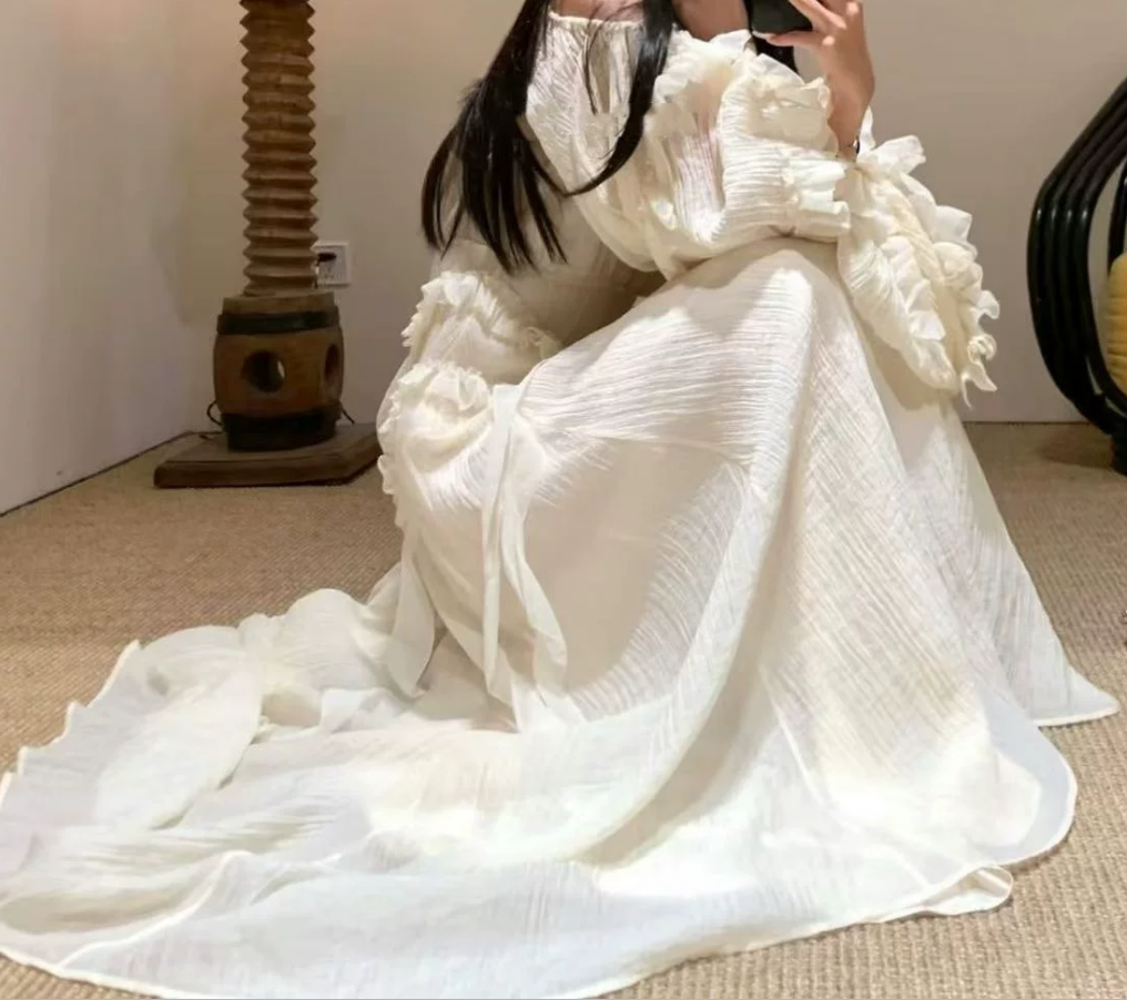 Robe de bal de princesse bustier à volants en satin long, robe de soirée C8117