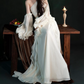 Robe de bal de princesse bustier à volants en satin long, robe de soirée C8117