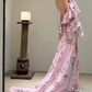 Robe de bal de princesse bustier à volants en satin long, robe de soirée C8117