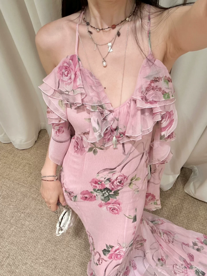 Robe de bal de princesse bustier à volants en satin long, robe de soirée C8117