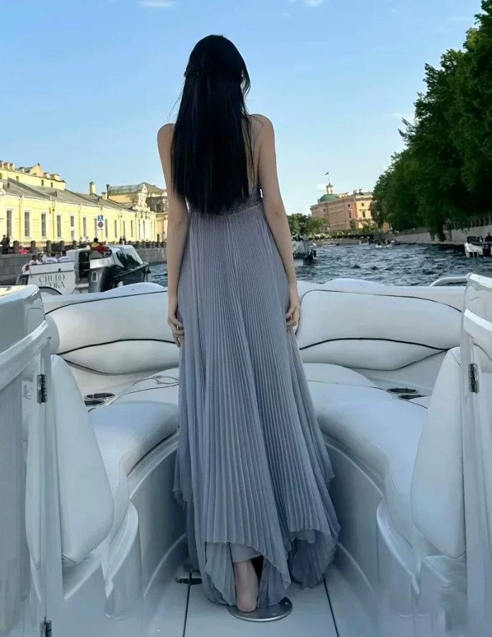 Robe de bal de princesse bustier à volants en satin long, robe de soirée C8117