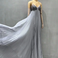 Robe de bal de princesse bustier à volants en satin long, robe de soirée C8117