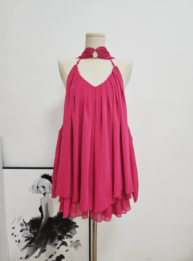 Mini robe de soirée en satin, sans bretelles, sans manches, ligne a, simple, C899