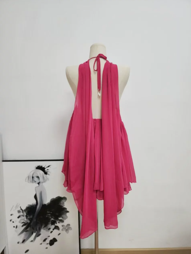 Mini robe de soirée en satin, sans bretelles, sans manches, ligne a, simple, C899