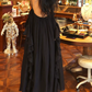 Robe de bal de princesse bustier à volants en satin long, robe de soirée C8117