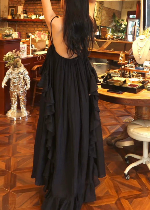 Robe de bal de princesse bustier à volants en satin long, robe de soirée C8117