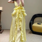 Robe de bal de princesse bustier à volants en satin long, robe de soirée C8117