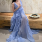 Robe de bal de princesse bustier à volants en satin long, robe de soirée C8117