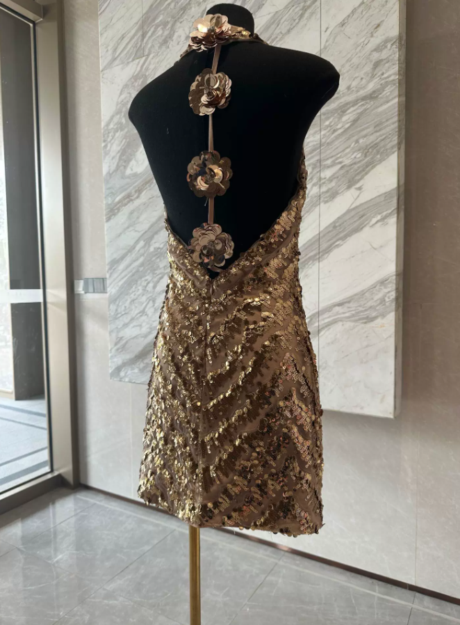 Mini robe de soirée en satin, sans bretelles, sans manches, ligne a, simple, C899